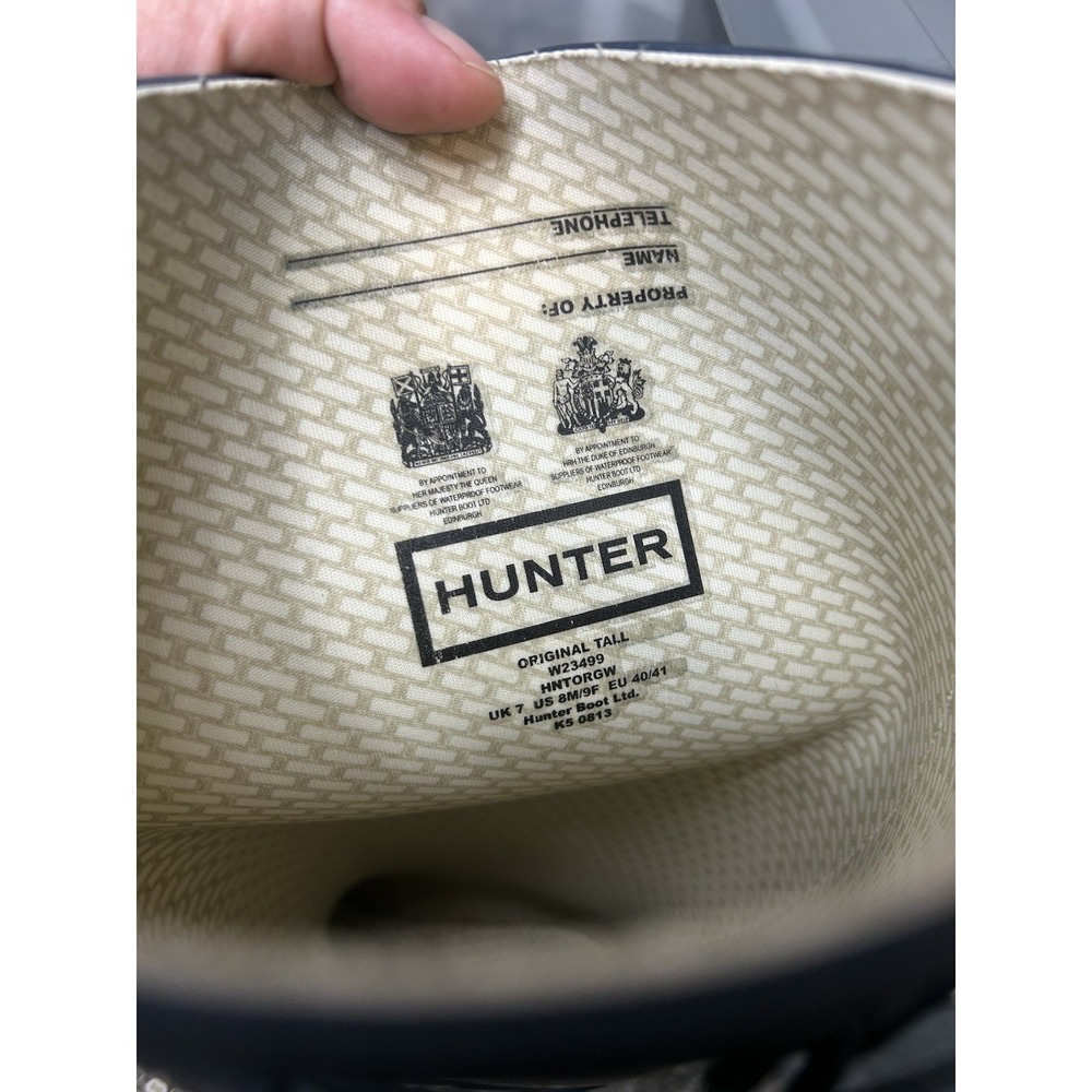 Hunter Boots Women's 9 Original Tall Rubber Waterproof Casual Rain Navy Blue - Picture 9 of 15